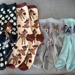 Disney Bambi Socks Collection - Black, Cream, Gray